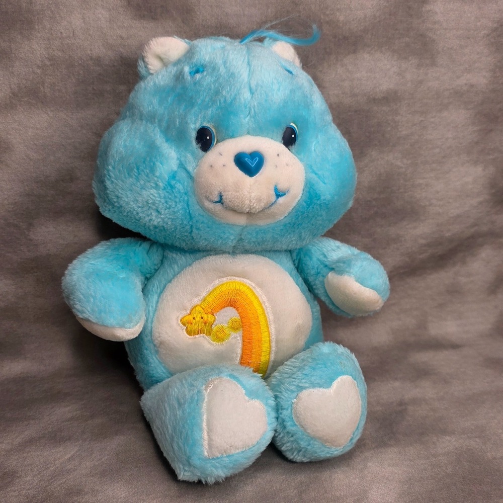 Care Bear Wish Bear Vintage 1983 Kenner 13" Blue Plush Shooting Star Belly Patch